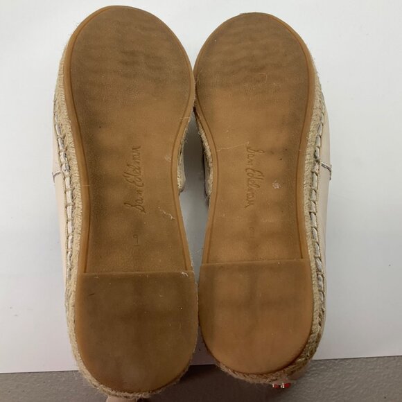 Sam Edelman Women 9 Khloe Cream Leather Espadrille Flat Slip-On Shoes Minimalist - Picture 6 of 13